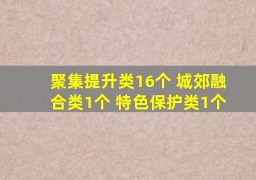 聚集提升类16个 城郊融合类1个 特色保护类1个